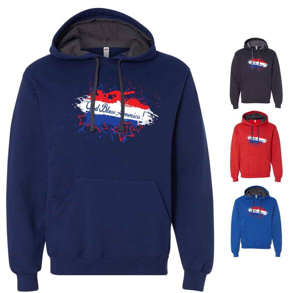 God Bless America Graphic Softspun Pullover Hoody